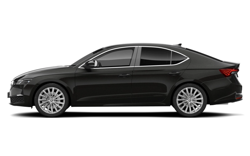 Vista lateral del Skoda Octavia disponible para alquilar en Guardamar